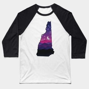 New Hampshire mountains at night Baseball T-Shirt